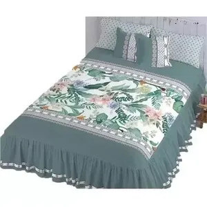 Set Copripiumino Salma King Size 4 Pezzi con Motivo Floreale in Cotone per Uso Domestico - Product Image 1