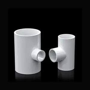 PVC Reducing Tee Joint Plumbing UK Standard Size Water Supply Pipe Fittings Reducing Joint