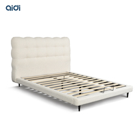 Cadre de lit double rembourré blanc intelligent pour chambre à coucher, vente en gros d'usine AIDI