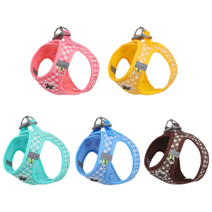 Conjunto de Arnés para Mascotas con Estampado a Cuadros, Correa para Perros y Gatos, Arnés de Paseo para Cachorros, Accesorios para Mascotas, Arnés para Perros y Gatos con Correa - Product Image 2