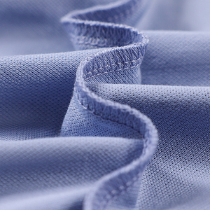 Polo à manches courtes bleu clair, couleur unie, respirant, tricoté, vêtements décontractés pour hommes - Product Image 4