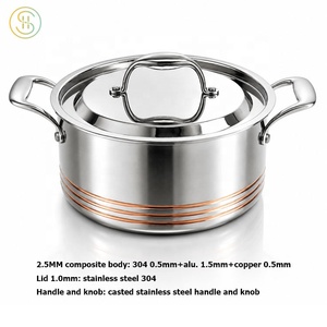 Luxury Top Quality 10pcs <strong>Stainless</strong> <strong>Steel</strong> 5ply Copper Core Cookware <strong>Set</strong> Kitchenware <strong>Saucepan</strong> Frypan Stockpot <strong>Set</strong> - Product Image 4