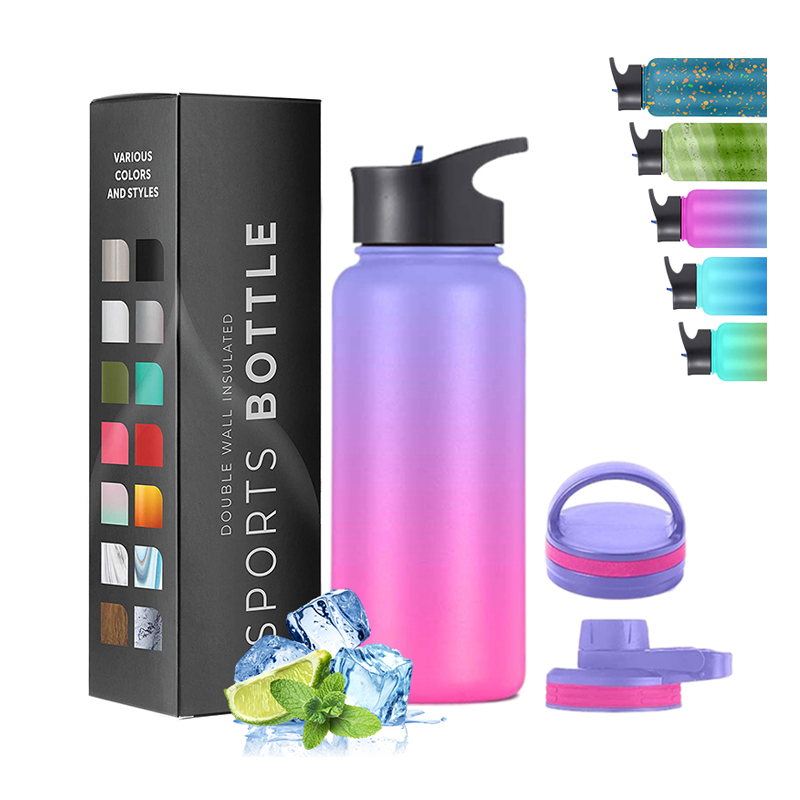 ODM OEM логотип на заказ с принтом активной колбы вакуумная Двойная Стенка Изолированная нержавеющая сталь Спортивная бутылка для воды