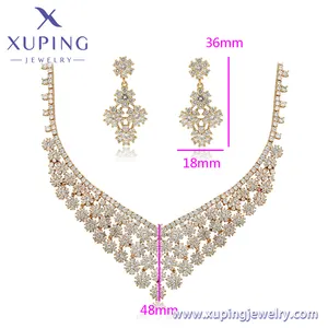 4151 Xuping yeni lüks parti aşınma altın dolu elmas mücevher seti ücretsiz kargo