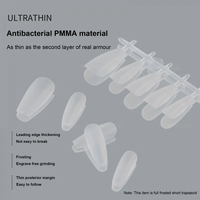 100 unids/caja transparente sin rastro esmerilado puntas de uñas postizas cubierta completa almendra ataúd acrílico puntas de uñas artificiales