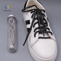 En gros, demi-cercle bicolore en polyester pour accessoires de chaussures de sport 'Dad Shoes' polyvalents, assortiment noir et blanc, sans corde