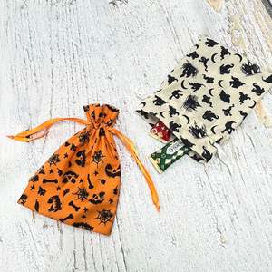 Halloween Organic Cotton Drawstring Gift Pouch for Jewelry Embroidered Logo for Bracelets Watches Rings Earrings Decoration - Product Image 3