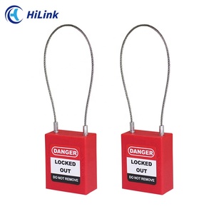 Candados de grillete de Cable de acero inoxidable recubierto de 1,5mm de seguridad LOTO OEM <span class=keywords><strong>candado</strong></span> DE SEGURIDAD DE Color personalizado candados de grillete de Cable Flexible - Product Image 5