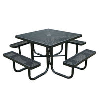 Vente en gros de mobilier d'extérieur, table de pique-nique commerciale à rallonge, banc pour école, restaurant, jardin, terrasse, table à manger en métal