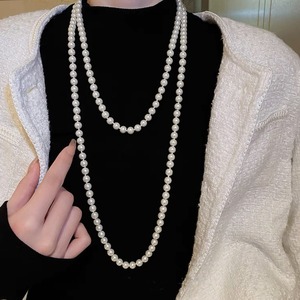 Long Pearl Necklace For Women Imitation Pearl Multi Layered Elegant Fashion Sweater Chain Autumn Winter Jewelry - Product Image 3
