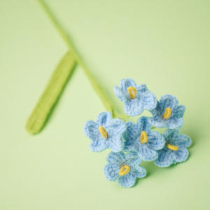 Ramo de No Me Olvides de Ganchillo de Alta Calidad, Regalo Tejido con Mensaje de Despedida - Product Image 1