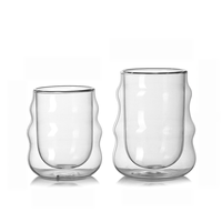 STAR-HOME Tasse en verre borosilicate à double paroi 160ml/220ml Résistante aux hautes températures Style nordique Unisexe Café Lait Thé