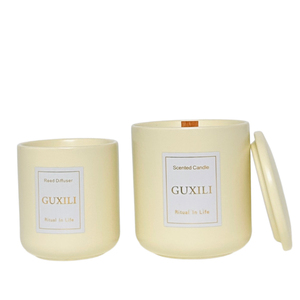 Bougie parfumée artisanale en cire de soja dans un pot en céramique, décoration de maison pour Thanksgiving et Noël, bougies d'<span class=keywords><strong>aromathérapie</strong></span> haut de gamme - Product Image 1