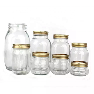 8oz16oz 32oz rỗng rõ ràng đóng hộp Jar thực phẩm lưu trữ Glass Vòng Mason Jar với nắp đậy - Product Image 2