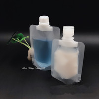 Emballage à bec verseur de petite taille 50 ml en plastique transparent avec bouchon à clapet – Sachet à bec verseur