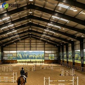 Centre sportif d'équitation modulaire préfabriqué en acier, résistant aux séismes, à haut plafond et couvert - Product Image 1