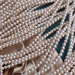 Perla de <span class=keywords><strong>Akoya</strong></span> de agua dulce de China, collar semiacabado blanco de cuentas redondas de 5-5,5mm con resplandor, joyería hecha a mano, Material de abalorios DIY - Product Image 2