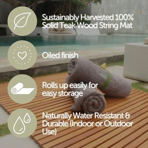 Tappetino in legno massello Teak 100% Teak-piattaforma in legno <span class=keywords><strong>antiscivolo</strong></span> per interni ed esterni per Sauna, <span class=keywords><strong>piscina</strong></span>, decorazione per pavimenti in vasca idromassaggio - Product Image 2