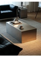 Table basse pour petit appartement, table basse rectangulaire moderne minimaliste pour salon, table basse en acier inoxydable