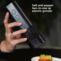Moulin à poivre électrique 2-en-1 en acier inoxydable pour usage domestique, portable, alimenté par USB, réglable pour sel de mer, poivre noir, poivre de Sichuan