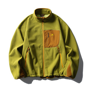 Giacca in pile Jacquard leggera Unisex 2025 per sport all'aria aperta con cerniera a quadri stile sportivo invernale - Product Image 4