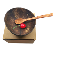 Tazón para batidos de cáscara de coco Natural de cocina al por mayor logotipo personalizado gratis madera Matcha ensalada fruta Coco Kava tazón para comida