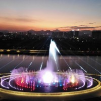 Fuente Musical Comercial de Acero Inoxidable Personalizada 2026 con Iluminación RGB para Parques y Jardines Modernos al Aire Libre