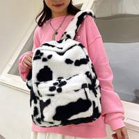 Sac à dos en peluche pour femmes de style coréen, sac à dos décontracté mignon pour l'automne, sac à main en peluche doux pour femmes