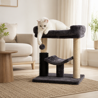Arbre à chat multifonctionnel en sisal, tour à gratter, grande plateforme, lit pour chat d'intérieur
