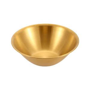 Stainless Steel Salad Bowl Gold Color Stackable Microwave Safe For Party Dessert Serving - Product Image 2