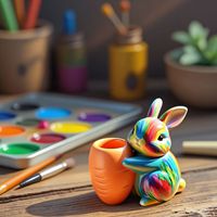 Moule en silicone moderne pour pot de fleurs, tasse de rangement en résine époxy DIY, motif lapin blanc, pour aromathérapie et plâtre ciment
