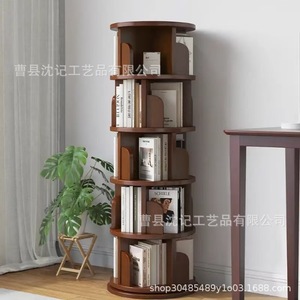 Customized <b>Rotating</b> Bookshelf Multi Functional Floor Standing <b>Storage</b> <b>Rack</b> For Home Living Room Study Decorative Shelf - Product Image 1