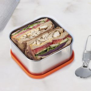 Hot Sale Stainless Steel Square Food Storage Container With Food-grade Silicone Lid <b>Metal</b> Snack <b>Lunch</b> <b>Box</b> - Product Image 3