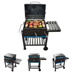 <span class=keywords><strong>Griglia</strong></span> <span class=keywords><strong>Barbecue</strong></span> Affumicatore da Esterno Resistente con Carrello, in <span class=keywords><strong>Ferro</strong></span> e Acciaio Durevole, a Carbonella, con Pannello Laterale - Product Image 3