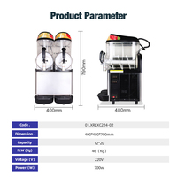 Baiwin Frozen Drink Slush Machine Commerciële 2-Tanks 12L Smoothies Maker Fruit Sap Slushmachine
