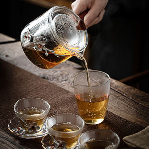 Service théière à thé en verre avec infuseur de fleurs, théière de cuisson, poignée latérale, Style moderne, 1 pièce, meilleures ventes - Product Image 3