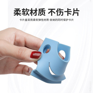 Portatarjetas con diseño de cara sonriente para coche, organizador de tarjetas de crédito con cinta de doble cara de plástico para montaje en puerta, compartimento de almacenamiento para coche y uso doméstico - Product Image 4