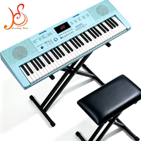 Clavier électronique HUASHENG61 avec éclairage LED, 510 sonorités, 300 rythmes, 50 morceaux de démonstration, multicolore, pour l'enseignement et la pratique à domicile
