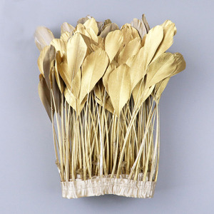 Phun Vàng/Bạc Stripped Ngỗng Lông Fringe Bạc Chùm Trims Cho Thủ Công Đảng Quần Áo May Vàng Ren Trang Trí - Product Image 4