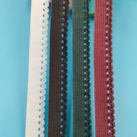 Bande élastique en tissu tricoté Spandex/Nylon avec bordure picot pour vêtements, sacs, chaussures - Fournitures de bricolage