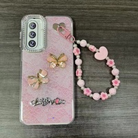 Coque de téléphone en TPU scintillante avec chaîne pour Samsung A56 A36 A17 A16 A07 A06 et OPPO A6X RENO15 A5 A5X F31 – Housse arrière pour filles