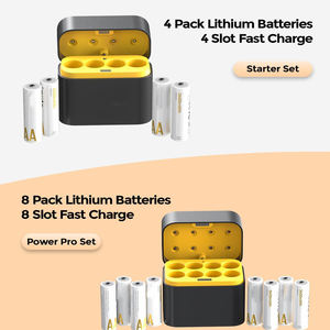 <b>Rechargeable</b> <b>AA</b> <b>Lithium</b> <b>Batteries</b> Charger 3600mWh 8 Pack 8-Slot Storage Box 1.5V 2A Output - Product Image 6