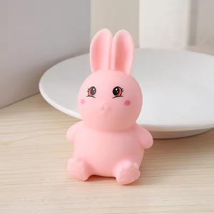 Cute Bunny Squeeze Toy White and Pink Silicone Stress Relief <b>Fidget</b> Toy for Kids Unisex Age 2 to 4 Years - Product Image 3