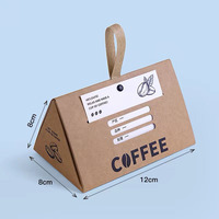 Premium Luxus Dreieckige Kaffeebox mit Anpassbarem Etikett und Band - Umweltfreundlicher Kraftpapier-Behälter für Spezialitäten-Kaffeebohnen