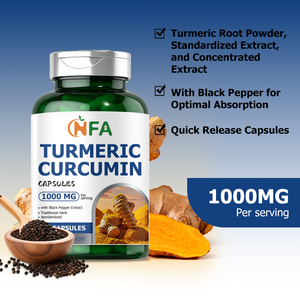 Turmeric Curcumin Capsules 1000 Mg 180 Count <b>Herbal</b> <b>Supplement</b> with Black Pepper Extract Standardized Body Management - Product Image 5