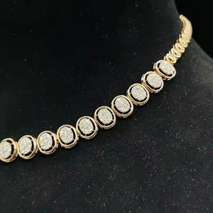 Elegante conjunto de collar de diamantes de oro de 14 quilates, joyería Premium de lujo para ocasiones especiales con diamantes naturales - Product Image 5