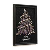 Kit d'art texturé DIY de Noël : Ensemble de peinture d'arbre floral en relief avec perles et finition métallique pour la décoration intérieure