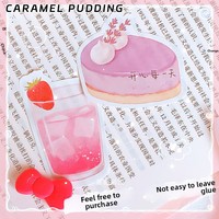 Blocs-notes adhésifs en forme de pudding au caramel, réutilisables, tendance, esthétiques, détachables, auto-adhésifs