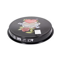 Factory Wholesale Custom Offset Printed Tinplate Metal Round Food Fruit Bar Non-Slip Large Packaging Tray for Bread