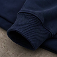 Sweat à capuche bleu premium 380 GSM pour homme, coupe ample minimaliste, streetwear, avec logo personnalisé, uni